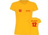 multifanshop Damen T-Shirt - Belgien - Trikot Nummer 12 - Druck rot - Frauen