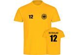 multifanshop Kinder T-Shirt - Deutschland - Adler Retro Trikot 12 - Druck schwarz - Kind