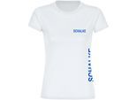 multifanshop Damen T-Shirt - Schalke - Brust & Seite - Druck blau - Frauen