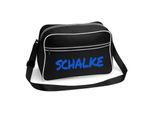 multifanshop Retrotasche - Schalke - Textmarker - Druck blau - Tasche