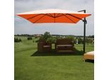 Ampelschirm MCW-A96, Gastronomie Sonnenschirm, 3x3m (Ø4,24m) Polyester/Alu 23kg ~ terracotta ohne Ständer, drehbar