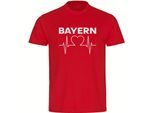 multifanshop Herren T-Shirt - Bayern - Herzschlag - Druck weiß - Männer