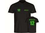 multifanshop Herren T-Shirt - Brasilien - Trikot Nummer 12 - Druck gelb - Männer