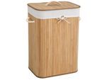 tectake® Wäschekorb, aus Bambus, herausnehmbarer Wäschesack, 2 Tragegriffe, 42 x 31,5 x 60 cm