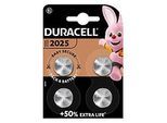 Knopfzelle Duracell Lithium CR2025, 4 Stück, Duralock Power Preserve Technologie