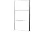 MAUL Stellwandsystem MAULconnecto, 3 Whiteboard-Steckmodule, Klettverbindung, H 1800 x B 1000 mm, silber