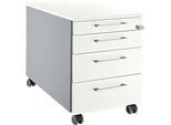 Schäfer Shop Select Rollcontainer 1233, mit Griff eckig, weissalu/weiss