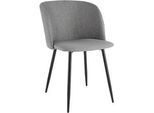 Konferenzstuhl, 2er-Set, B 570 x T 540 x H 810 mm, gepolstert, Gestell schwarz, Stoffbezug grau