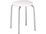 Hocker, stapelbar, 4-Fuss-Gestell, Kunstleder-Bezug, H 440 mm, weiss