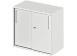 Schäfer Shop Select Anstell-/Aufsatz-Schiebetürenschrank Start Off, in Tischhöhe, abschliessbar, B 800 x T 420 x H 726 mm, lichtgrau/lichtgrau
