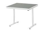 Rau Arbeitstisch Adlatus, elektrisch höhenverstellbar, 25 mm Spanplatte, Linoleumbelag, 150 kg, B 1000 x T 1000 x H 720-1120 mm, hellgrau/lichtgrau