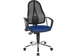 Topstar Bürostuhl Point Net, Permanentkontakt, m. Armlehnen, verstellbarer Netzrücken, blau