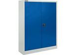 Schäfer Shop Select Materialschrank MSI 16409i, B 950 x T 400 x H 1535 mm, 3 Böden, Stahl, lichtgrau/enzianblaub