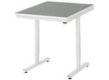 Rau Arbeitstisch Adlatus, elektrisch höhenverstellbar, 25 mm Spanplatte, Linoleumbelag, 150 kg, B 750 x T 1000 x H 720-1120 mm, hellgrau/lichtgrau