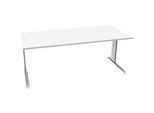 Schäfer Shop Pure Schreibtisch PLANOVA BASIC, Rechteck, C-Fuss, B 1800 x T 800 x H 717 mm, weiss + Kabelkanal
