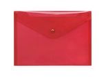 FolderSys Dokumententasche, DIN A5 quer, Druckknopfverschluss, PP, rot transparent