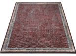 Teppich WK WOHNEN "POINTS", rot (rot, grau), B:200cm H:7mm L:290cm, Modal, Polyester, Teppiche, Teppich, hochwertiger Materialmix mit seidigem Glanz