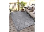 Carpet City Teppich »In-& Outdoorteppich Santorini 457, 3D-Effekt, Raute-Look«, rechteckig, 5 mm Höhe, Wetterfest & UV-beständig für Terrasse, Balkon, Küche, Flur