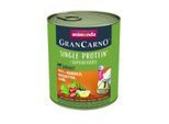 animonda GranCarno Single Protein Superfoods Nassfutter Hund Adult, Pute und Mangold, Hagebutten, Leinöl 12x800 g