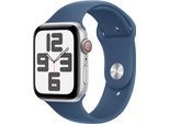 Smartwatch APPLE "Watch SE (2024)", silber, Smartwatches, 44mm, Cellular, S/M, Sport Band, Topseller