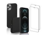 Hülle iPhone 12 Pro Max und 2 schutzfolien - Silikon - Schwarz