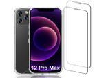 Hülle iPhone 12 Pro Max und 2 schutzfolien - Recycelter Kunststoff - Transparent