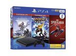 PlayStation 4 Slim 500GB - Schwarz + Marvel’s Spider-Man + Horizon Zero Dawn + Ratchet & Clank