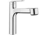 Spültischmischer KWC Domo herausziehbare Geschirrbrause, Ausladung 225 mm, chrom - 10.661.033.000FL