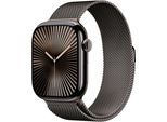 Smartwatch APPLE "Watch 10 Titan", grau, Smartwatches, 46mm, Cellular, M/L, Milanaise, Topseller