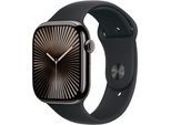 Smartwatch APPLE "Watch 10 Titan", grau, Smartwatches, 46mm, Cellular, M/L, Sport Band, Topseller
