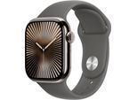 Smartwatch APPLE "Watch 10 Titan", beige (natur), Smartwatches, 42mm, Cellular, M/L, Sport Band, Topseller