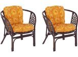 Home affaire Rattanstuhl "Rattansessel" () im 2er-Set aus Rattan und passenden Kissenauflagen, Breite 66 cm