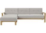 sit&more Ecksofa »Billund L-Form«, Armlehnen aus eichefarbigem Buchenholz, verschiedene Bezüge und Farben