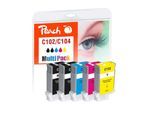 Tintenpatrone »Peach Canon PFI-102 / 104M BK, MBK, C, M, Y«, (5 St.)