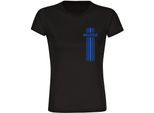 multifanshop Damen T-Shirt - Bielefeld - Streifen - Druck blau - Frauen