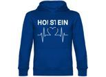 multifanshop Kapuzen Sweatshirt - Holstein - Herzschlag - Druck weiß - Hoodie