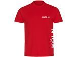 multifanshop Herren T-Shirt - Köln - Brust & Seite - Druck weiß - Männer