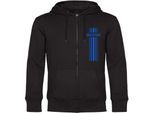 multifanshop Kapuzen Sweatshirt Jacke - Holstein - Streifen - Druck blau - Jacke