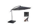 Deluxe Ampelschirm MCW-D14, Sonnenschirm, rund Ø 3m Polyester Alu/Stahl 14kg ~ anthrazit mit Ständer