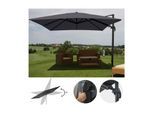 Gastronomie-Ampelschirm MCW-A96, 3x4m (Ø5m) schwenkbar, Polyester/Alu 26kg ~ anthrazit ohne Ständer