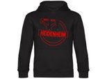 multifanshop Kapuzen Sweatshirt - Heidenheim - Meine Fankurve - Druck rot - Hoodie