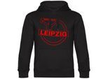 multifanshop Kapuzen Sweatshirt - Leipzig - Meine Fankurve - Druck rot - Hoodie