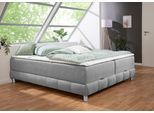 Boxspringbett INOSIGN "Vaasa", grau, B:206cm L:226cm, Komplettbetten, für Dachschrägen geeignet, inkl. Bettkasten und Topper