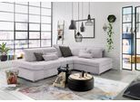 Ecksofa "SO 4100 mit komfortablen Federkern und Kopfteilverstellung", silber (silber 45), B:291cm H:80cm T:226cm, SET ONE BY MUSTERRING, Sofas, Ecksofa, wahlweise mit Bettfunktion und Sitztiefenverstellung, L-Form
