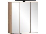 Spiegelschrank WELLTIME "Lana", braun (wotaneiche), B:60cm H:64cm T:20cm, Holzwerkstoff, Schränke, Spiegelschrank, Badmöbel, 60 cm breit