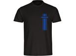 multifanshop Herren T-Shirt - Hamburg - Streifen - Druck blau - Männer