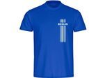 multifanshop Herren T-Shirt - Berlin blau - Streifen - Druck weiß - Männer