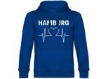 multifanshop Kapuzen Sweatshirt - Hamburg - Herzschlag - Druck weiß - Hoodie