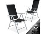 tectake® Aluminium-Gartenstuhl, klappbar, 7-fach verstellbare Rückenlehne, 56 x 67 x 105 cm