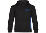 multifanshop Kapuzen Sweatshirt - Berlin blau - Brust & Seite - Druck blau - Hoodie